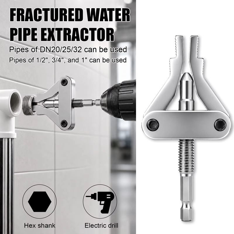 Power Tools Plumbing - Extrator de Rosca Quebrada para Tubos