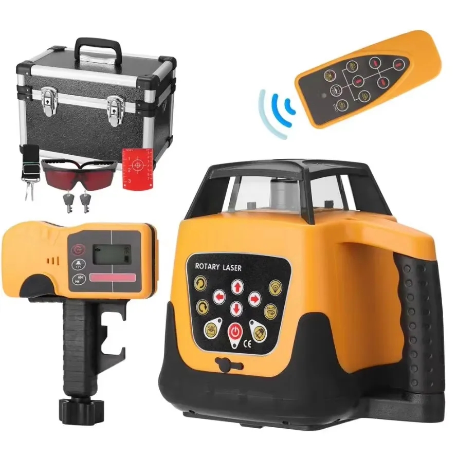Power Tools Red - Nível a Laser Rotativo Automático 500m